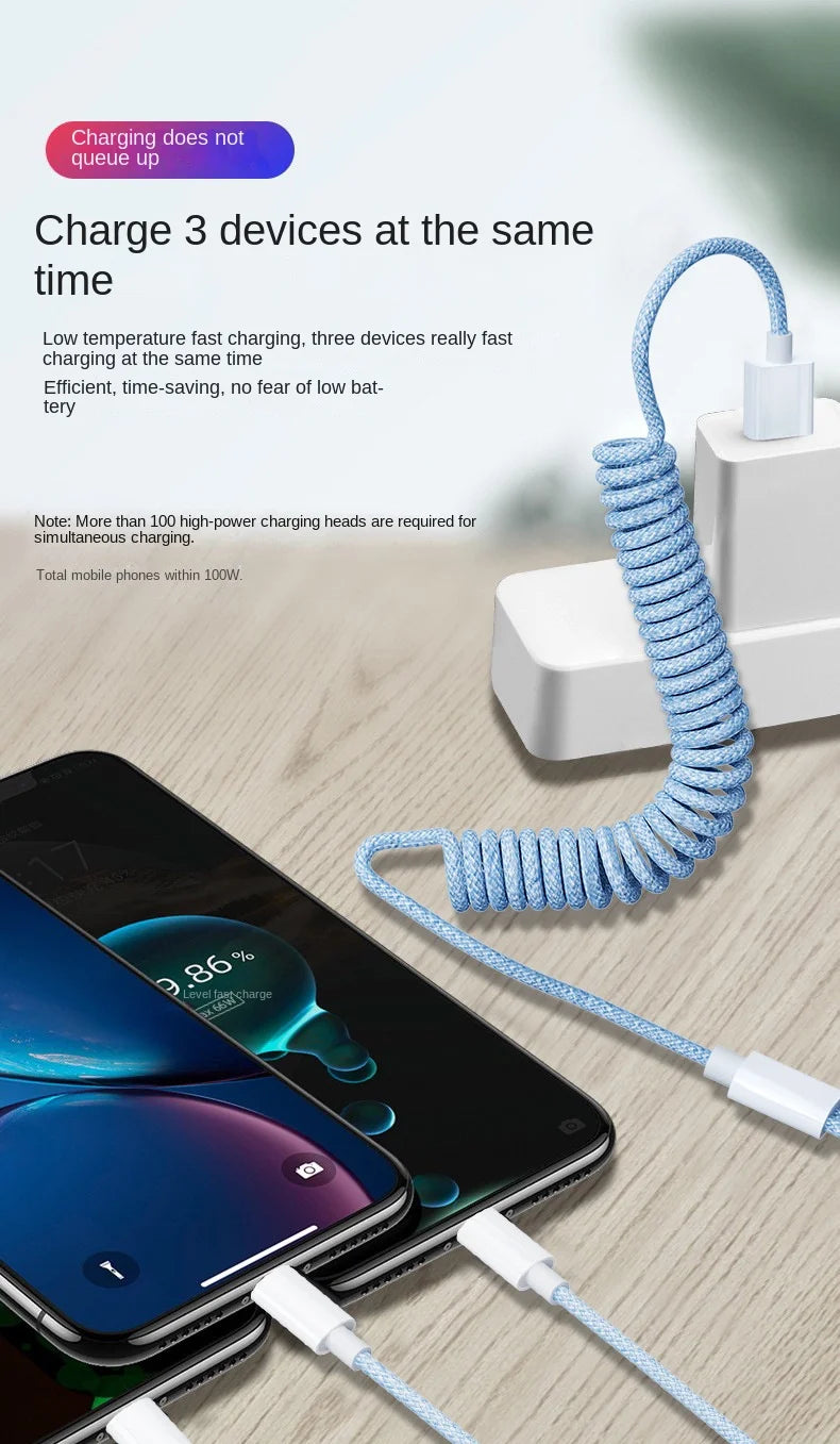 100W 3 In 1 Fast Charging Cable | Universal USB C Charger Cord