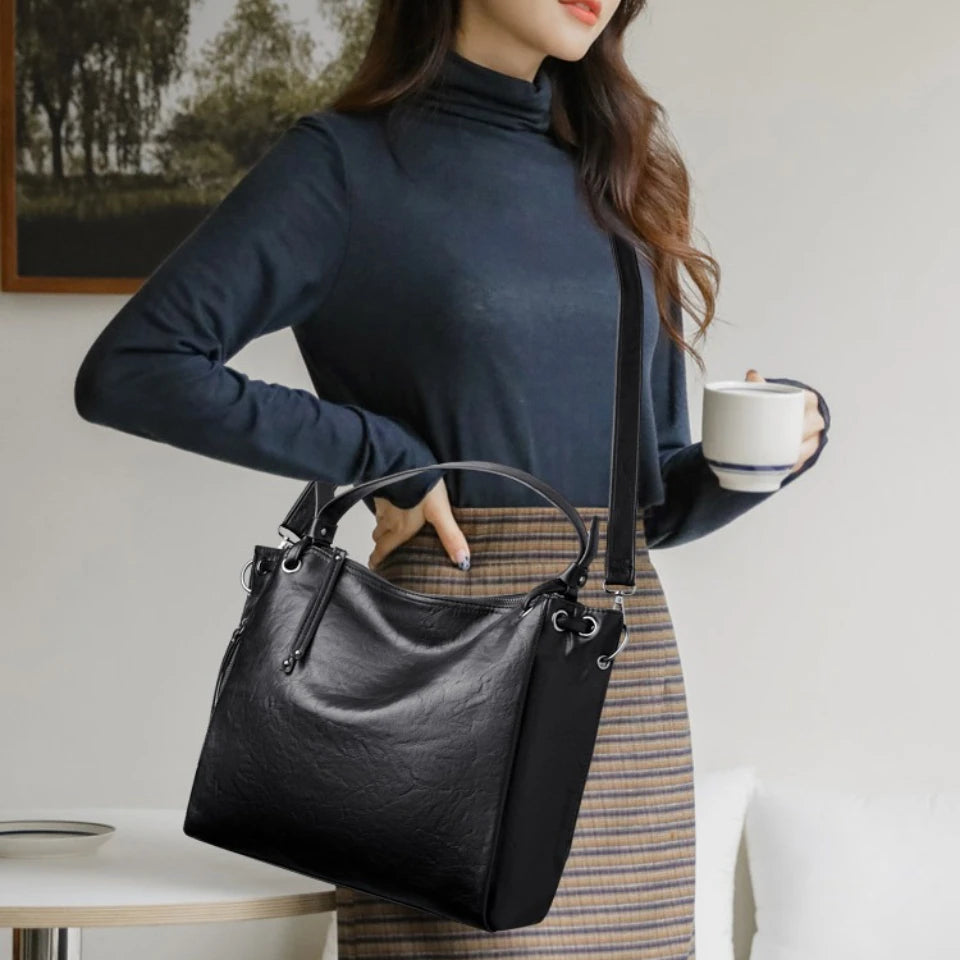 Stylish Large Capacity PU Leather Handbags for Women