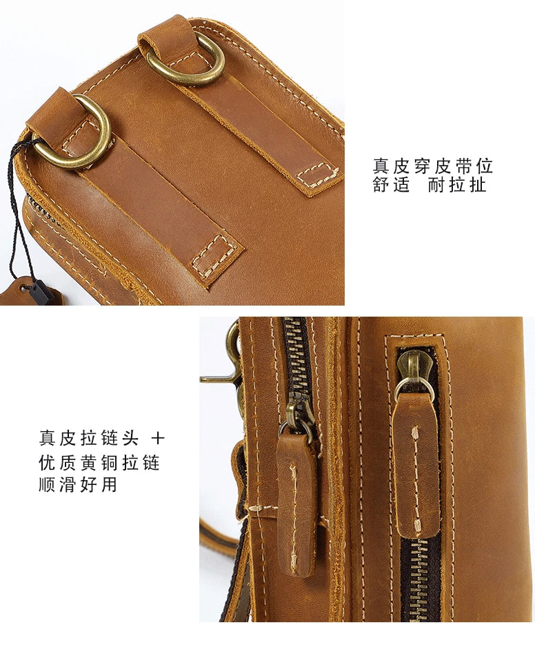 Genuine Leather Retro Crossbody Waist Bag | Stylish & Functional