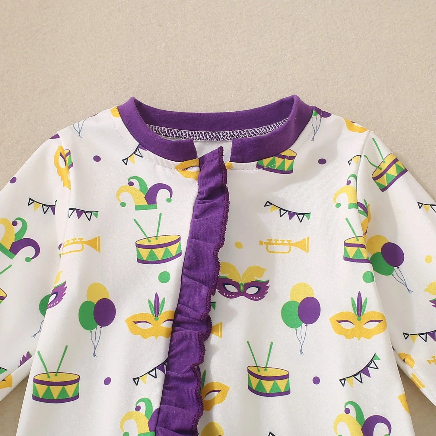 Unisex Baby Long Sleeve Balloon Print Romper | Adorable Infant Outfit