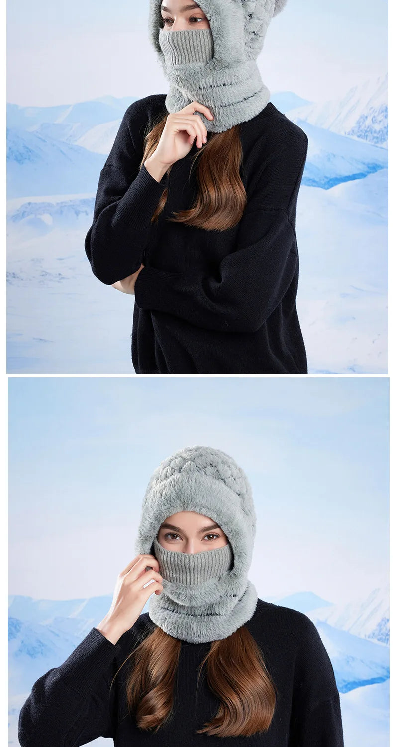 Women's 3-in-1 Fleece Lined Cycling Balaclava | Winter Windproof Hood