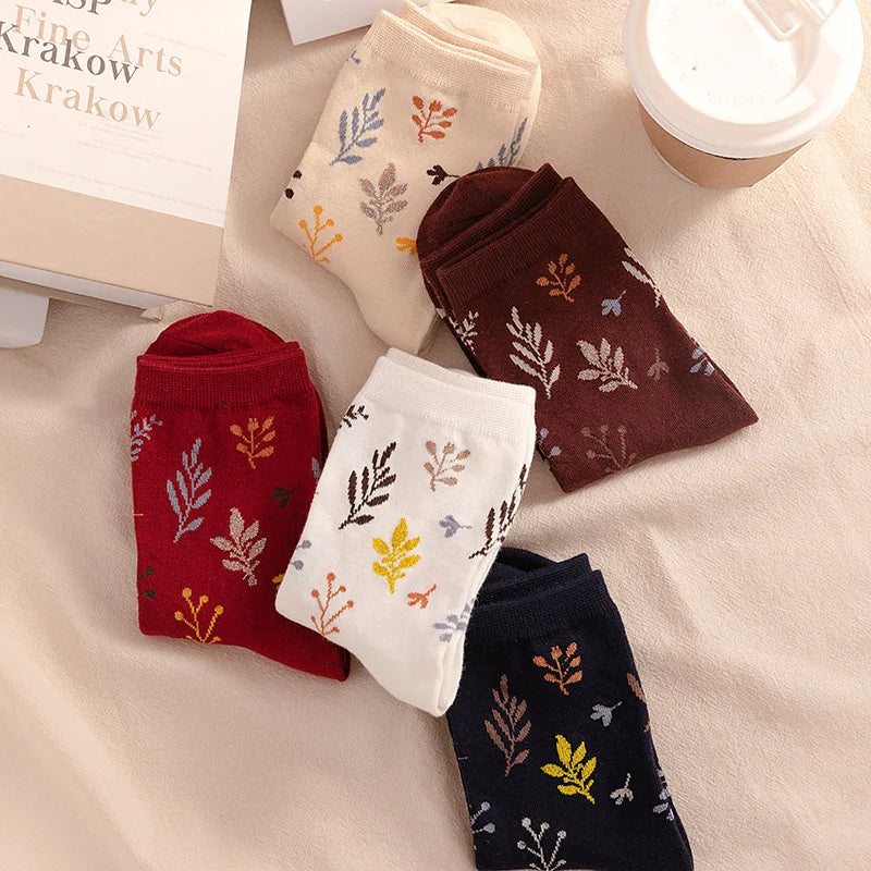 Cotton Embroidery Print Socks for Women | Vintage Harajuku Style