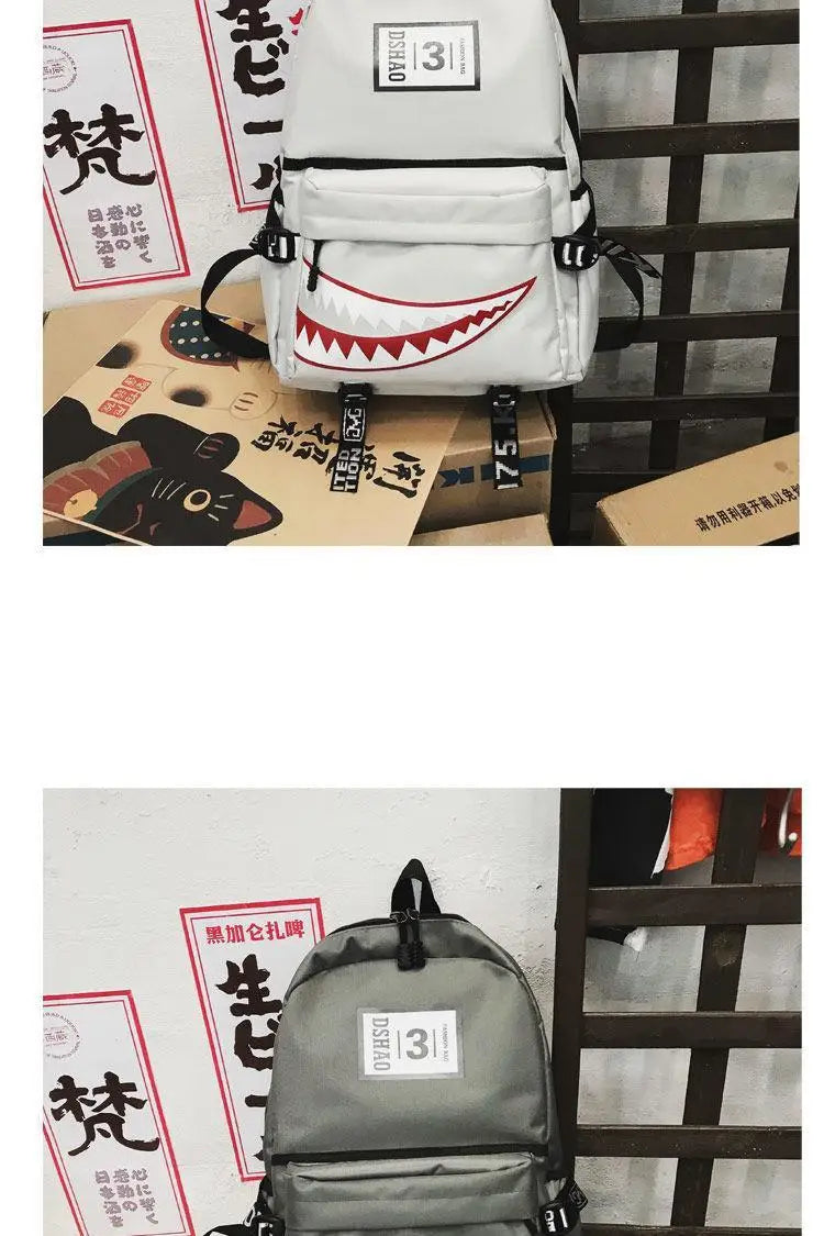 Large Capacity Waterproof Shark Backpack | Unisex Travel Bookbag