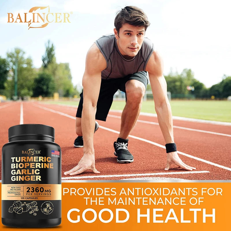 4-in-1 Turmeric and Garlic Supplements | High Potency Herbal Blend