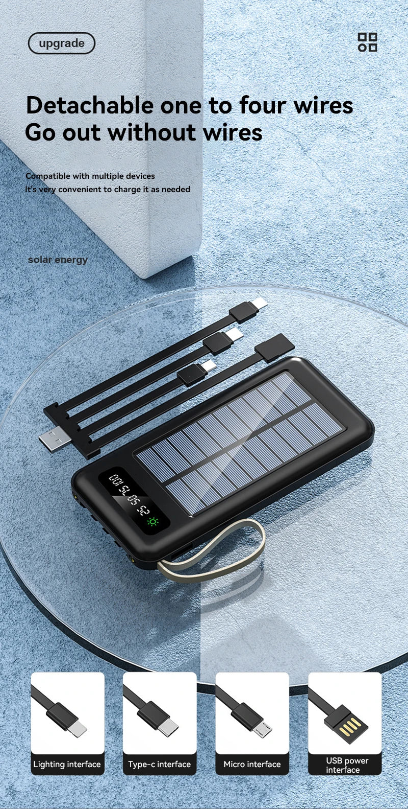 200000mAh Solar Power Bank | Fast Charging Portable Battery