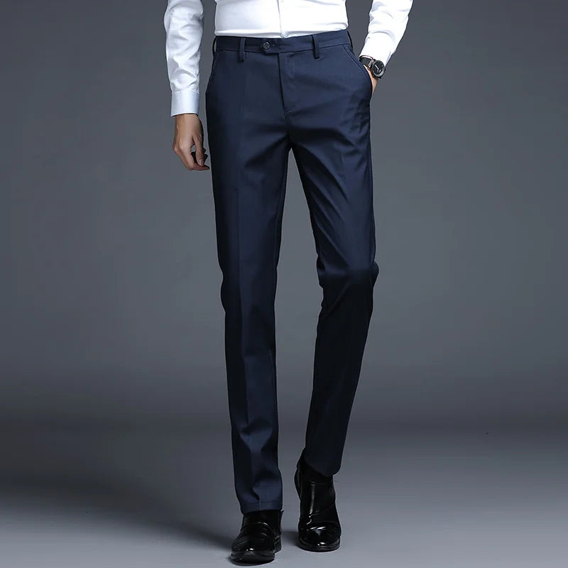 Men's Relaxed Fit Business Suit Pants | Stylish Office Trousers