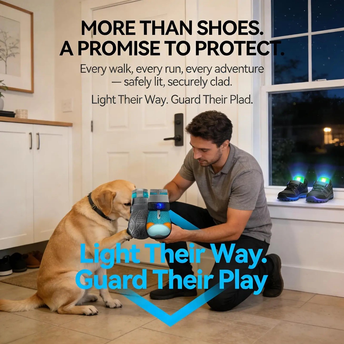 Light Up Dog Shoes | Breathable Glowing Pet Boots for Summer Fun