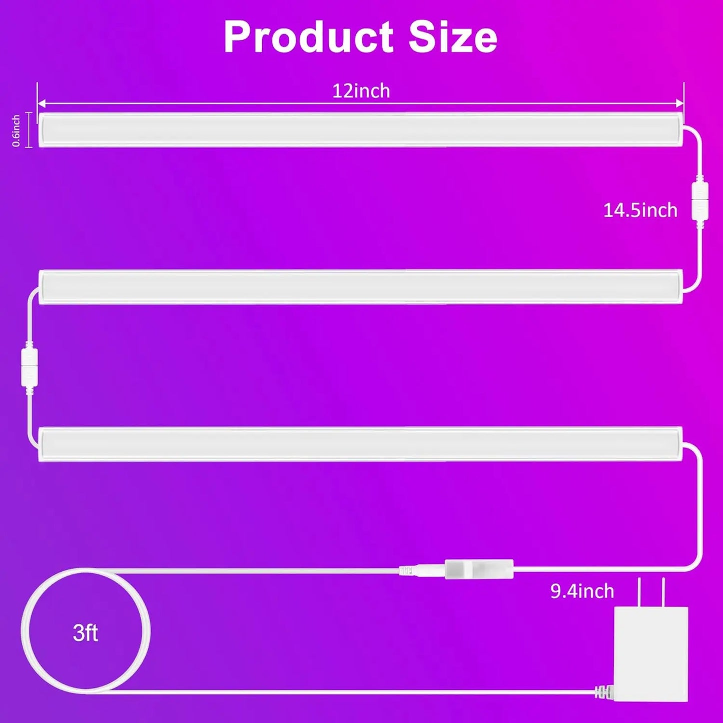 RGB Under Cabinet Lights Kit | Smart App & Remote Control LED Bars