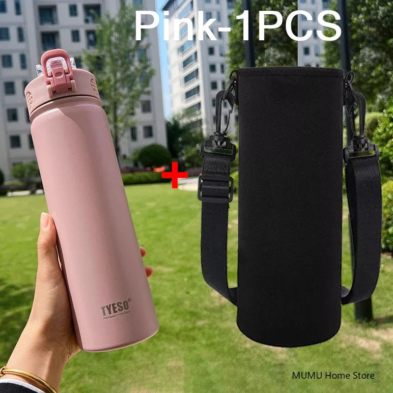 Stainless Steel Insulated Water Bottle with Straw - 600/750ML