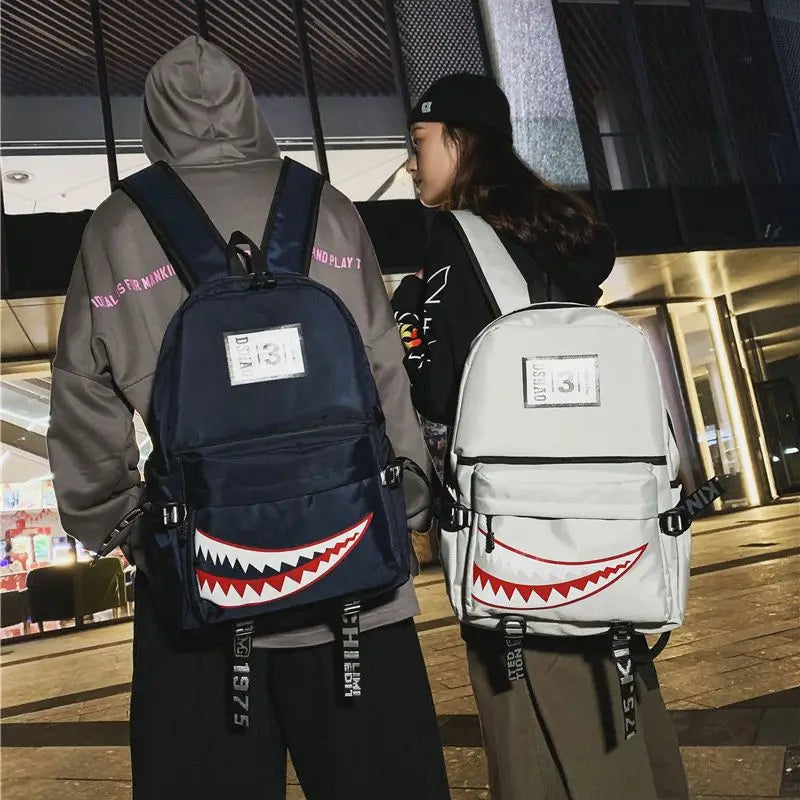 Large Capacity Waterproof Shark Backpack | Unisex Travel Bookbag