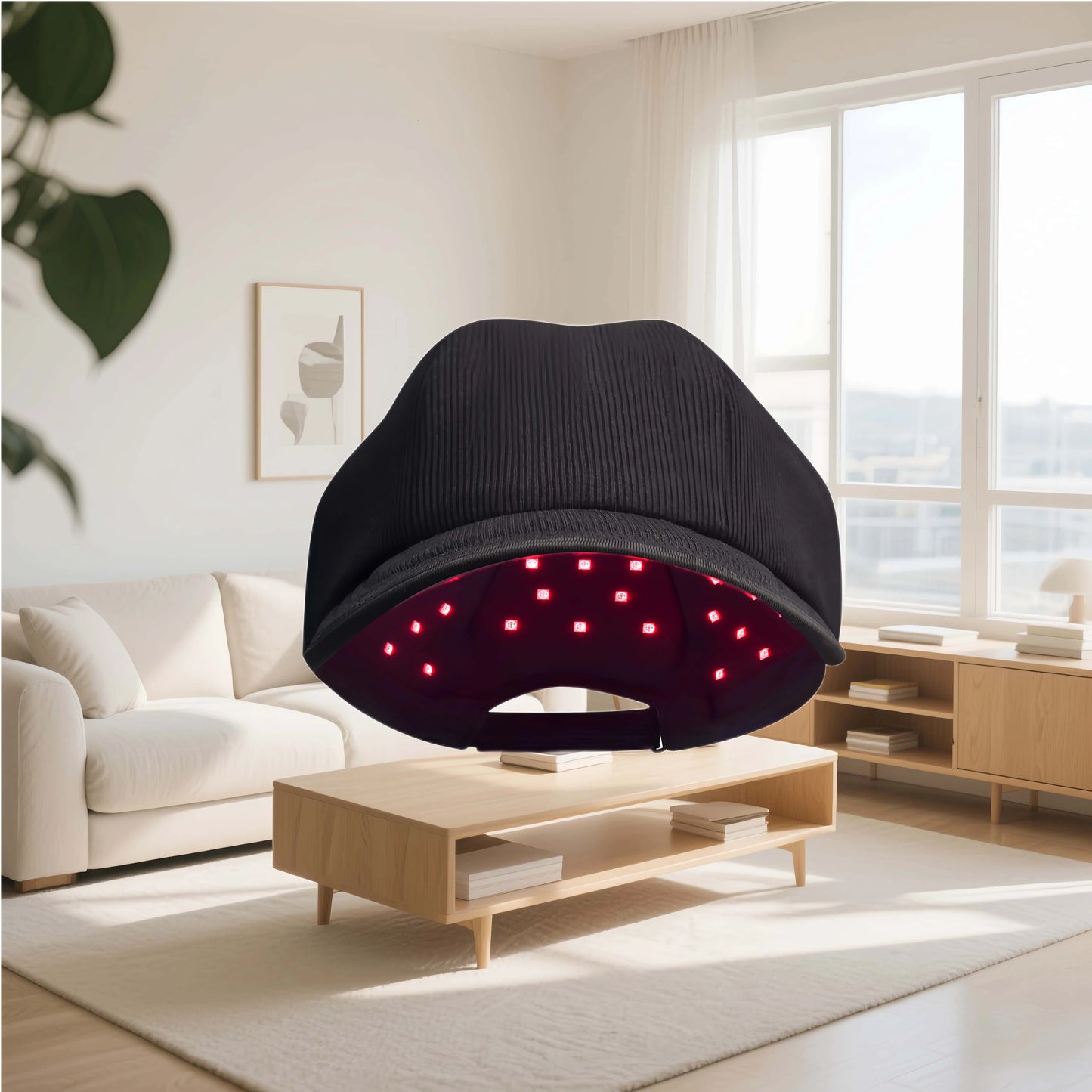 Wireless Adjustable Brightness Red Light Therapy Helmet Cap