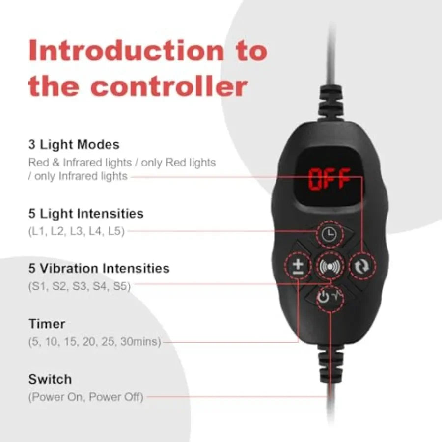 Red Light Therapy Vibration Massager Belt for Effective Pain Relief