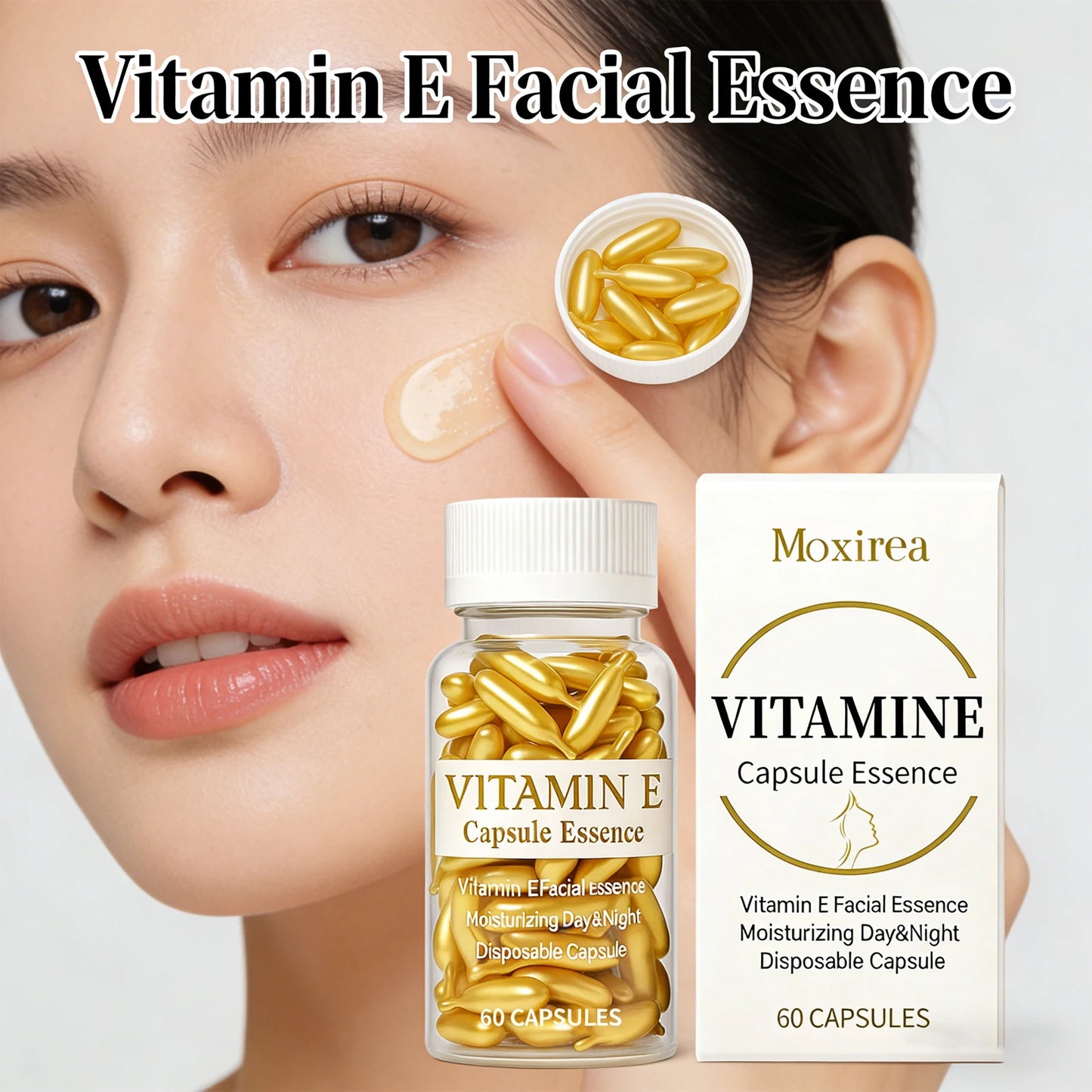 Vitamin E Face Serum Capsules for Deep Hydration and Firming