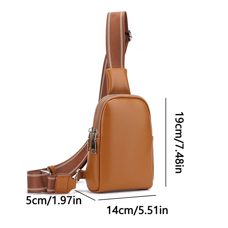 Unisex Soft Leather Chest Bag | Versatile Crossbody Waist Bag