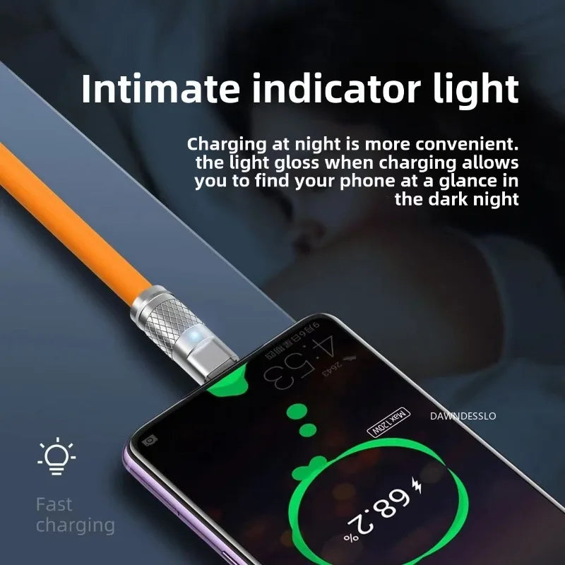 New 120W 7A Super Fast Charge PD Type C Liquid Silicone Cable 1M 1.5M 2M Usb Cable Usb C To C Charger Cable for Xiaomi Huawei