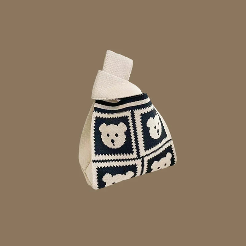 Chic Handmade Knit Mini Knot Wrist Bag for Women | Casual Tote