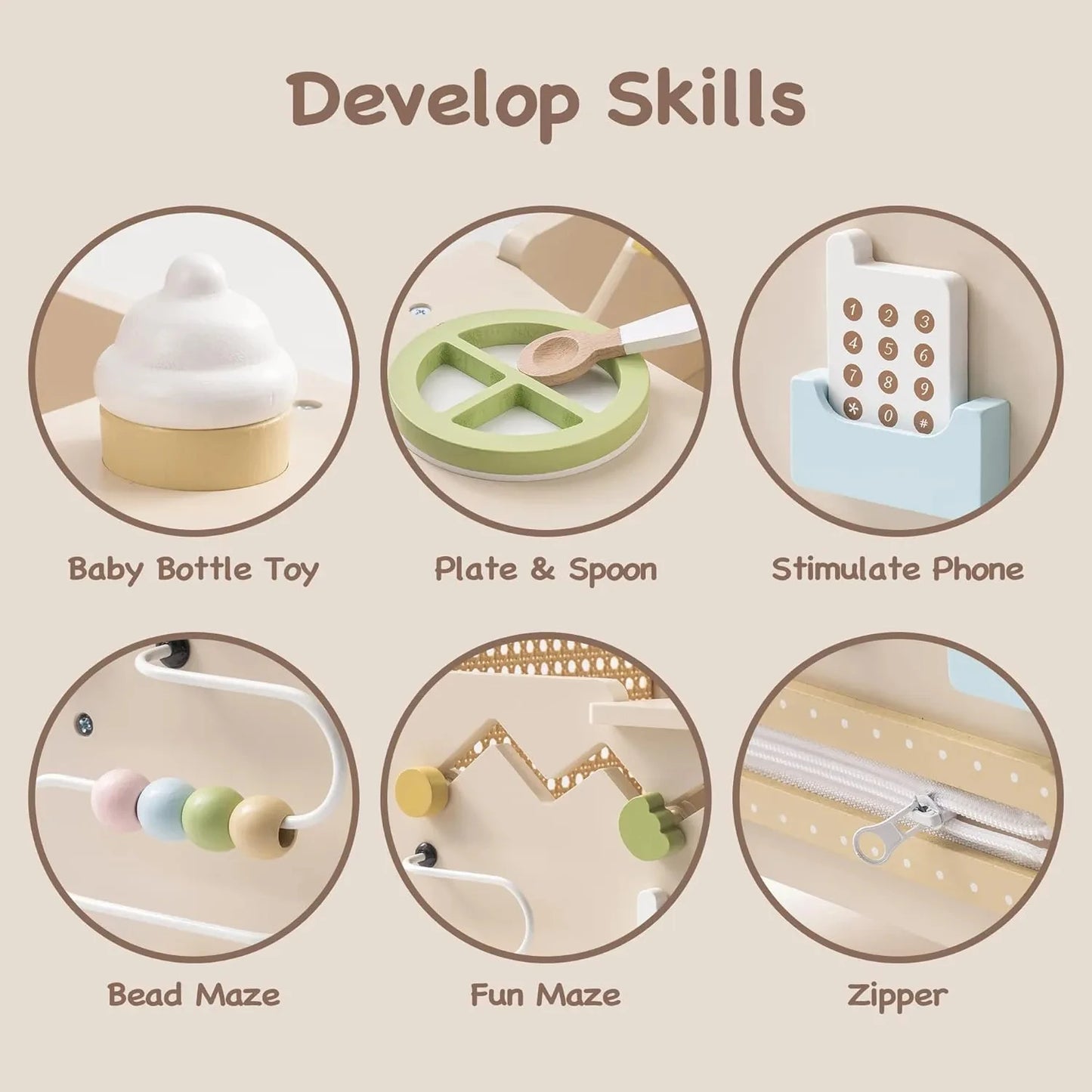 Natural Wooden Baby Push Walker | Sustainable First Steps Toy