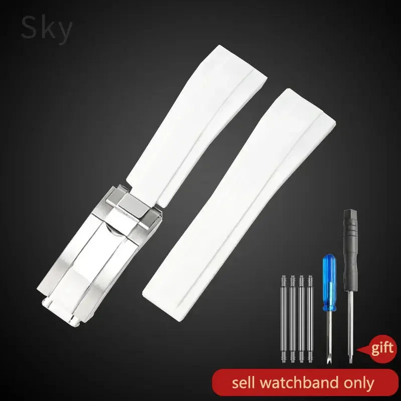 Durable Stainless Steel Butterfly Buckle Watch Strap for Men