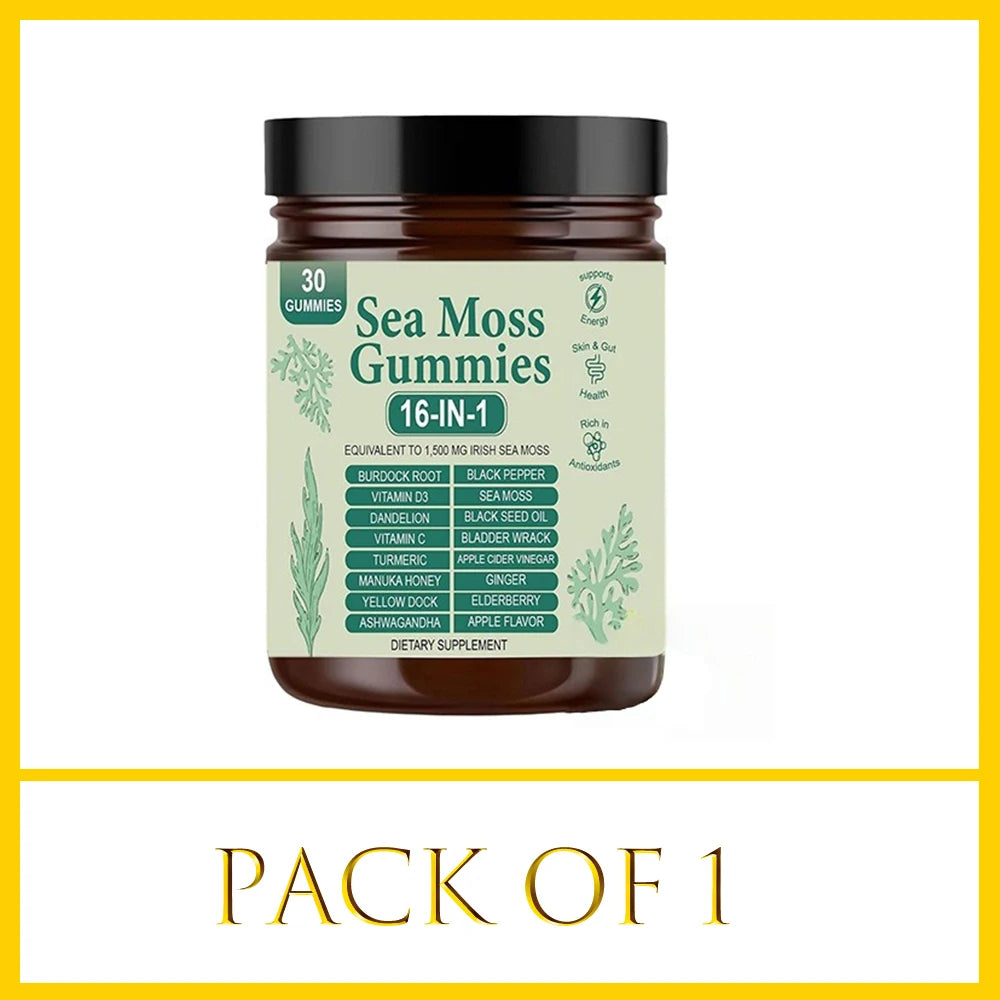 16-in-1 Sea Moss Gummies with Turmeric & Vitamin C | Immune Support