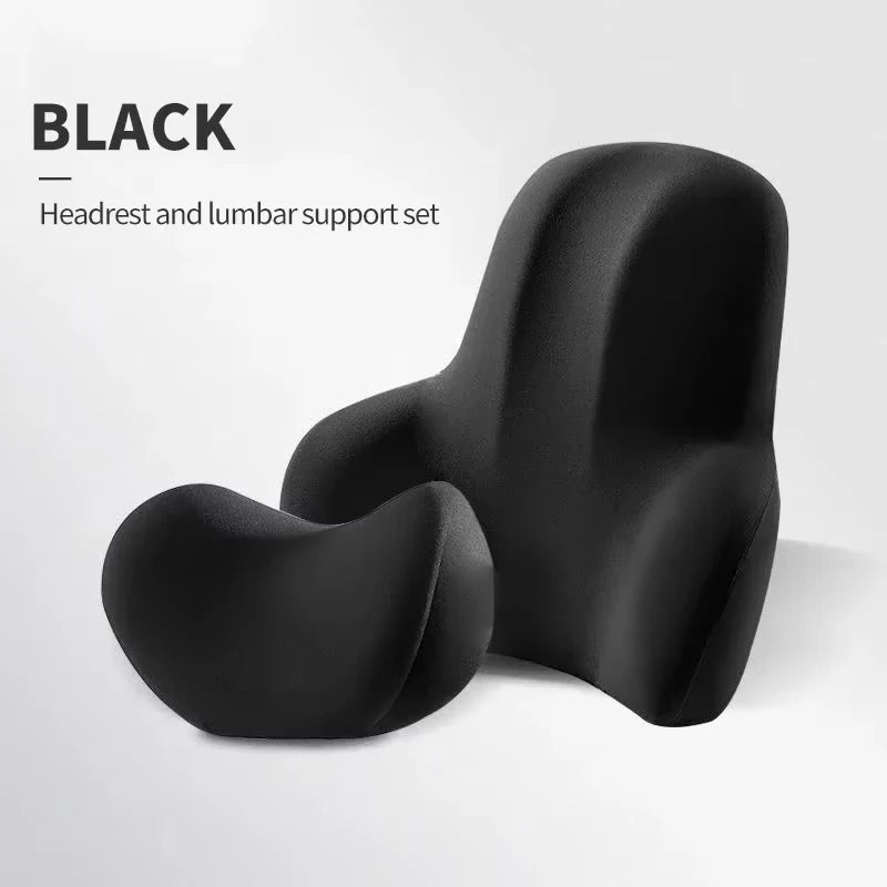 Car Memory Foam Neck Pillow & Lumbar Backrest Cushion