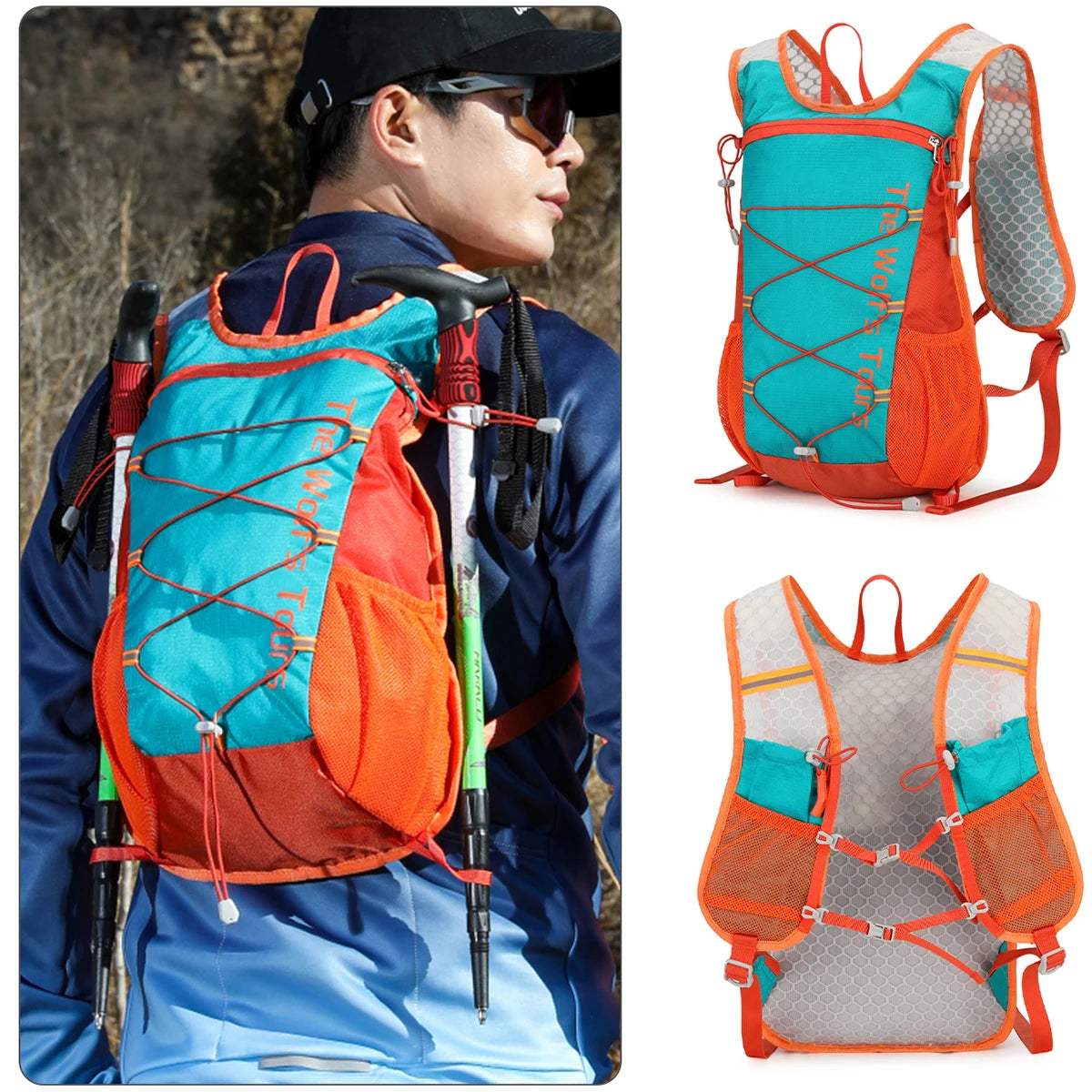 Outdoor Hiking Backpack for Women, Lightweight 16L Hiking Backpack for Men, Lightweight Mountain Climbing Sports Cross-Country Club Running Backpack