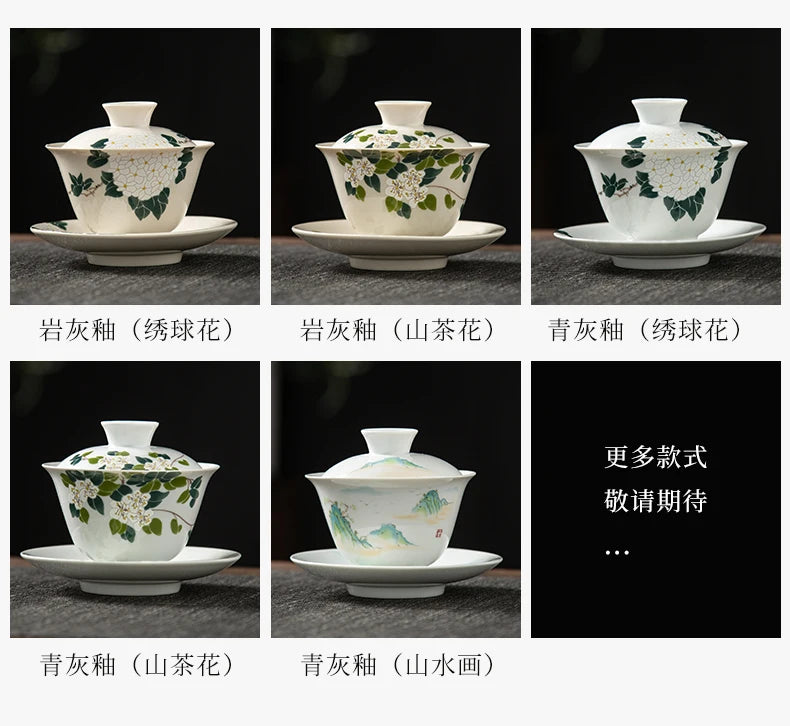 Elegante Gaiwan de Cerámica Gris | Juego de Té Kung Fu Perfecto