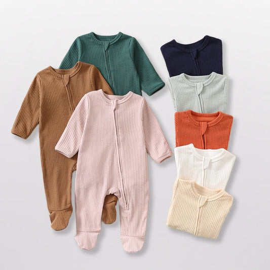 Unisex Baby Long Sleeve Footed Romper | Cozy Cotton Jumpsuit