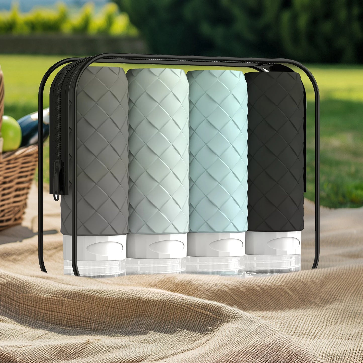 Silicone Woven Travel Dispensing Bottles | 4-Piece Set 90ml
