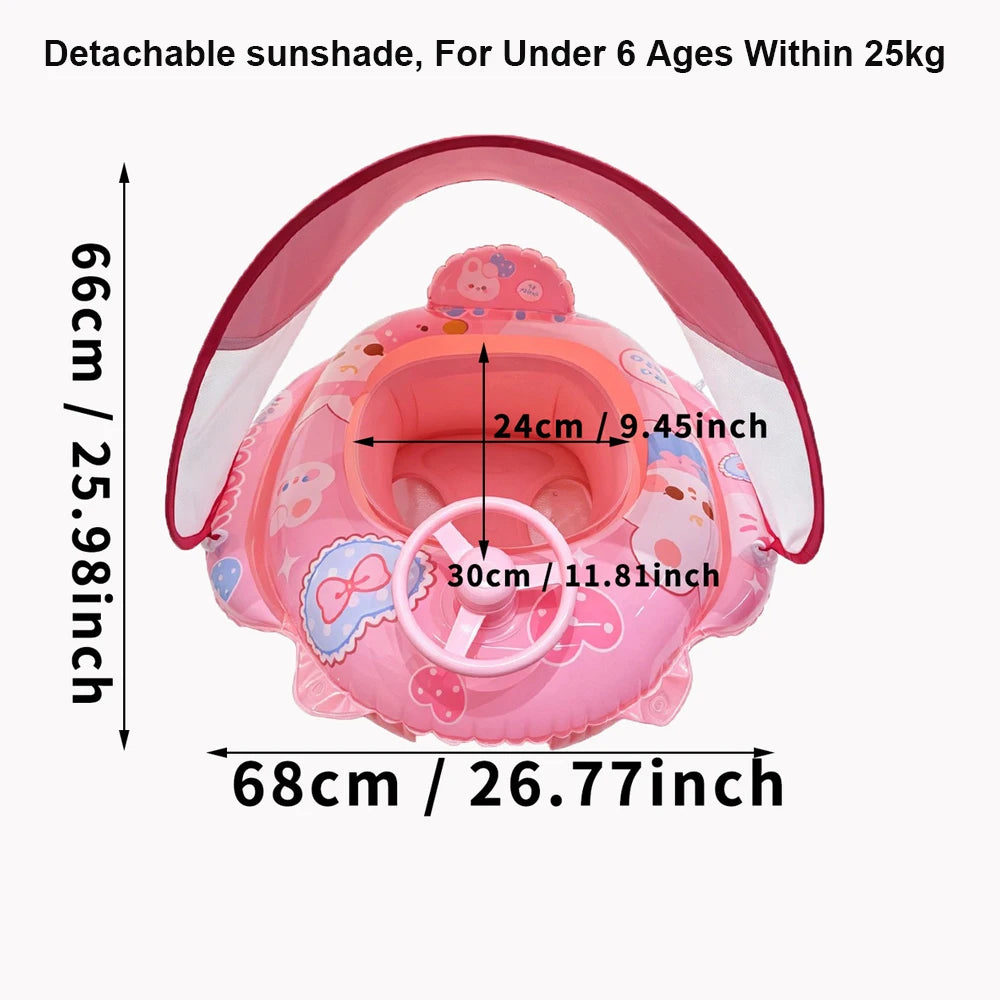 Detachable Sunshade Pool Float | Inflatable Swim Fun for All Ages