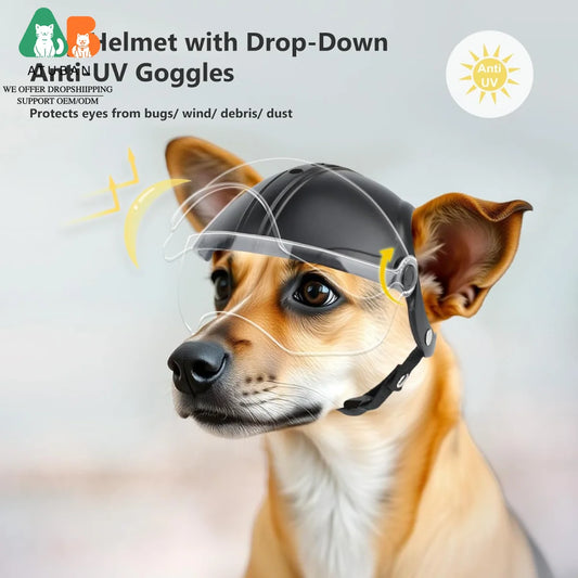 Dog Motorcycle Helmet for Small Breeds | Stylish & Protective
