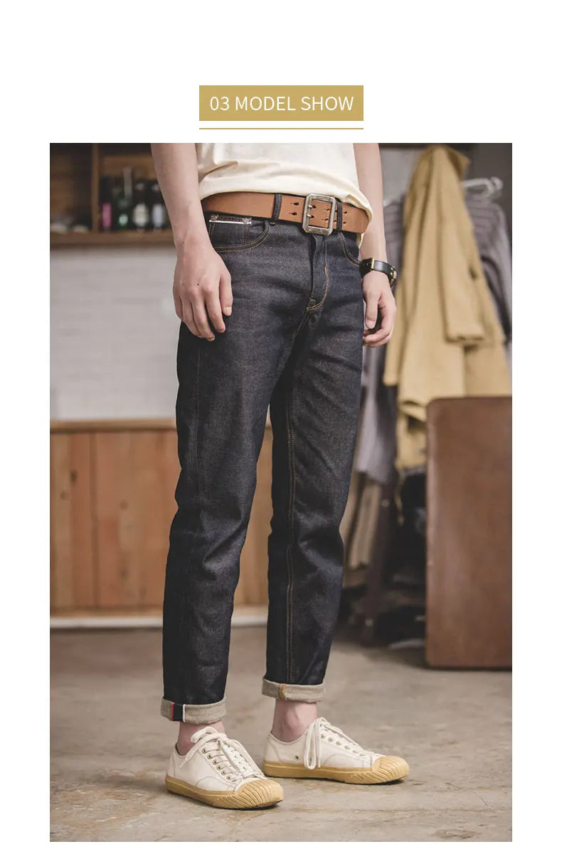 Men's Tapered Fit Selvedge Denim Jeans | Versatile Cotton Pants