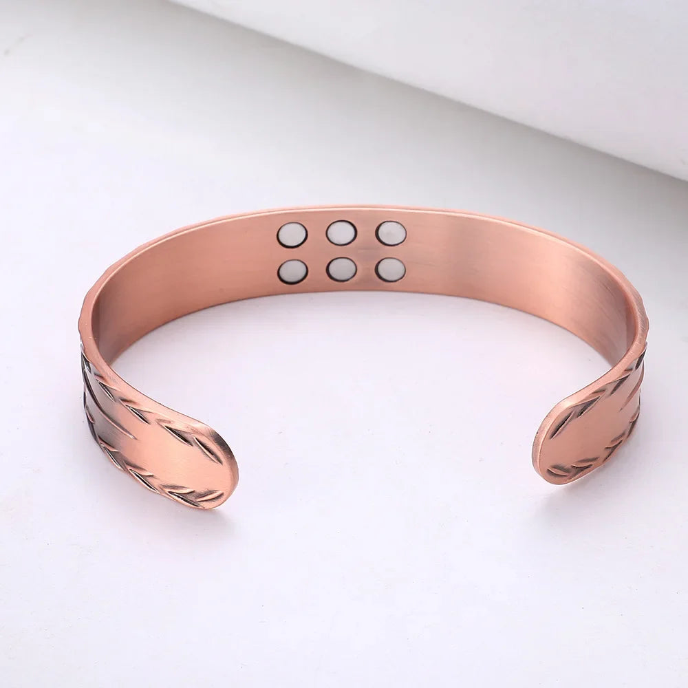 Vintage Pure Copper Cuff Bracelet | Magnetic Therapy for Wellness