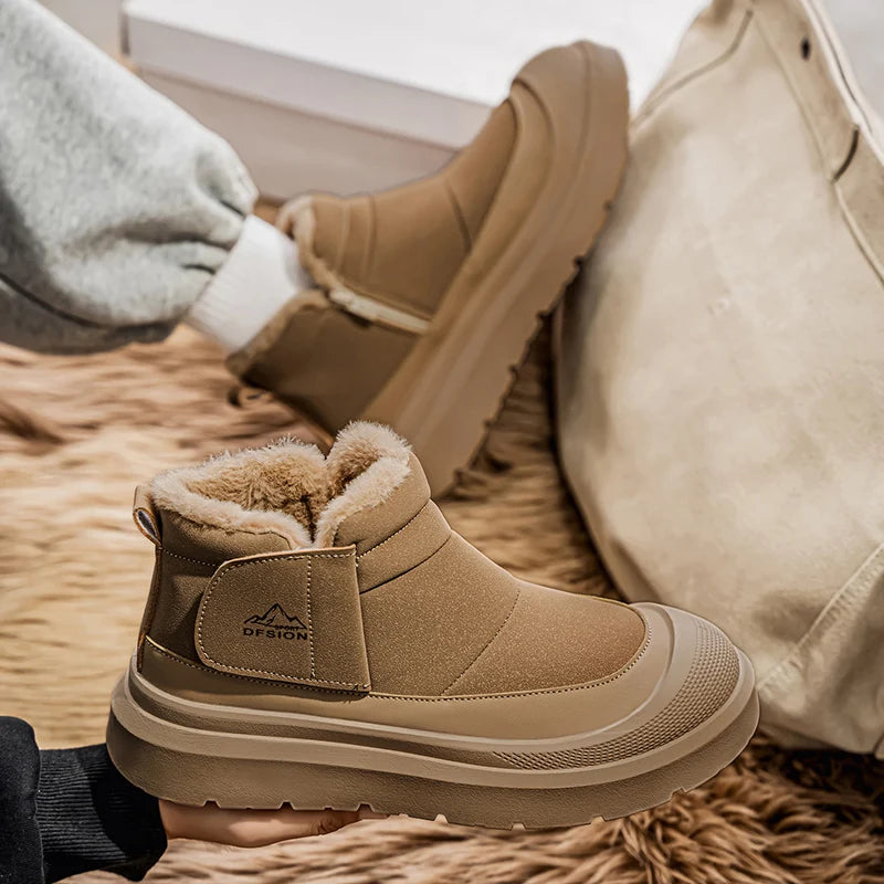 Men's Warm Plush Snow Boots | Cozy Winter Ankle Shoes
