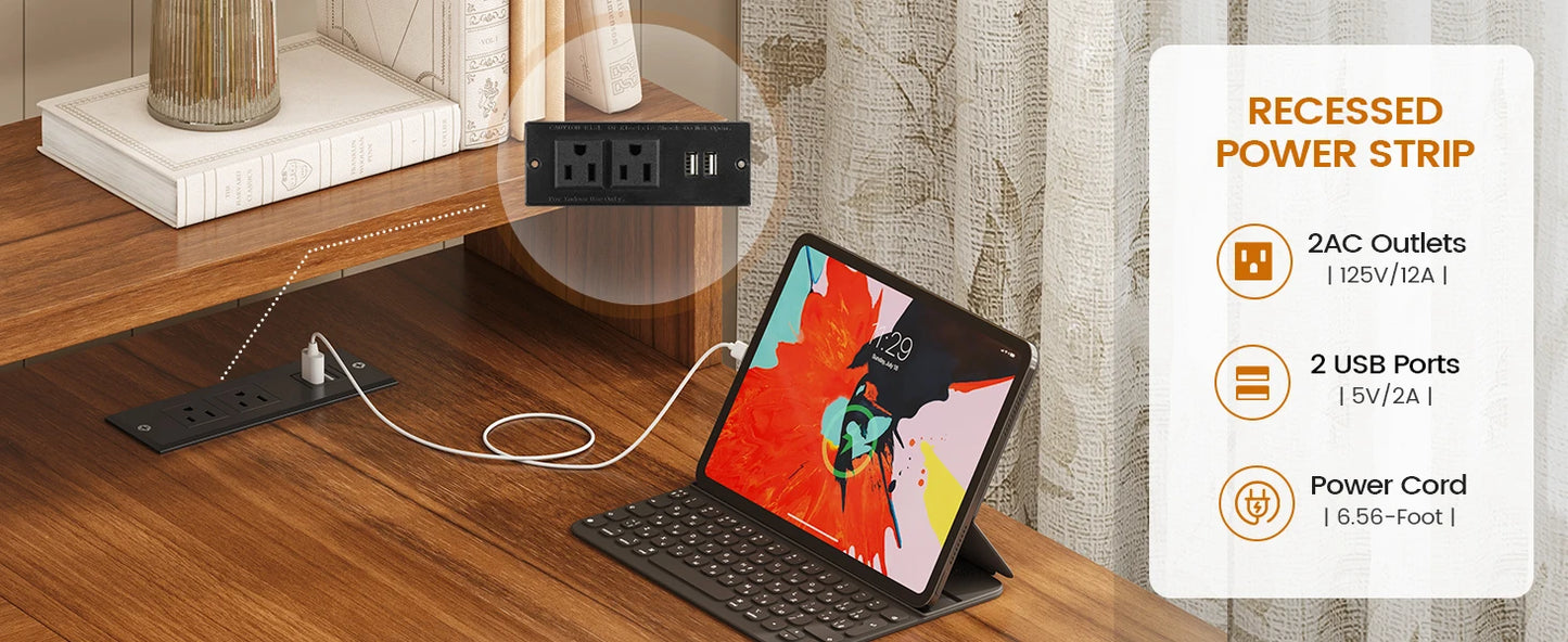 Versatile L Shaped Game Table with Drawers & LED Lights