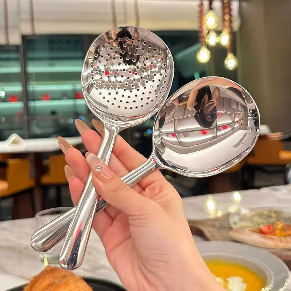 Large Stainless Steel Round Spoon | Perfect Kitchen Utensil