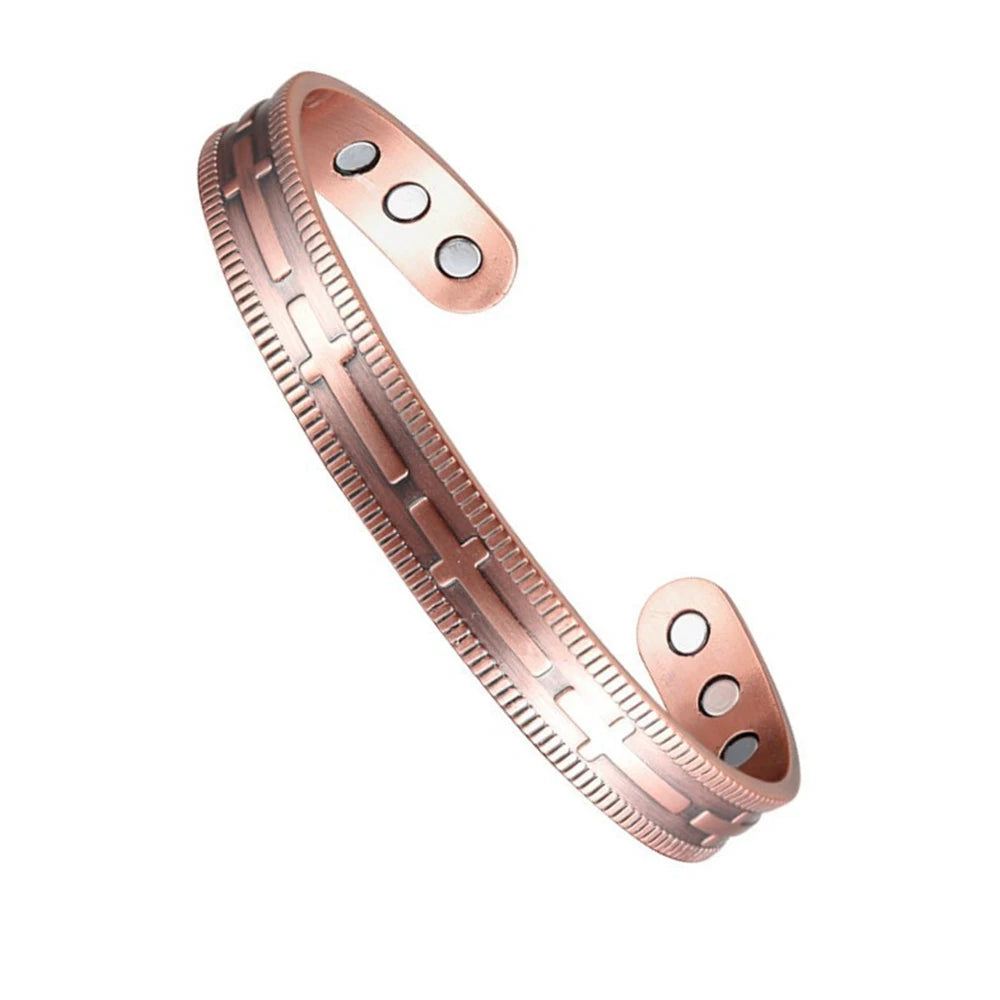 Vintage Magnetic Energy Wristband Bracelet | Antique Copper Charm