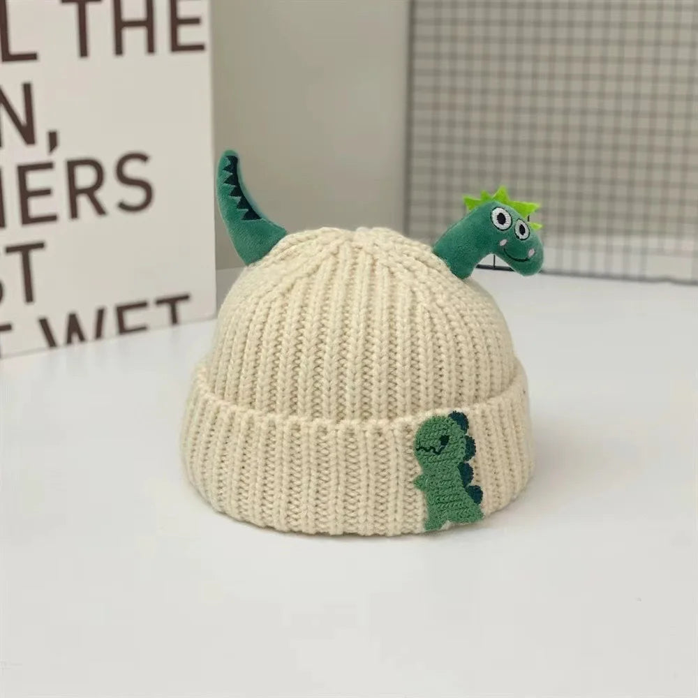 Cute Dinosaur Baby Knitted Winter Hat | Warm Wool-Blend Beanie