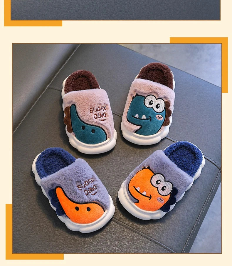 Cute Dinosaur Slippers for Kids | Warm and Cozy Indoor Shoes