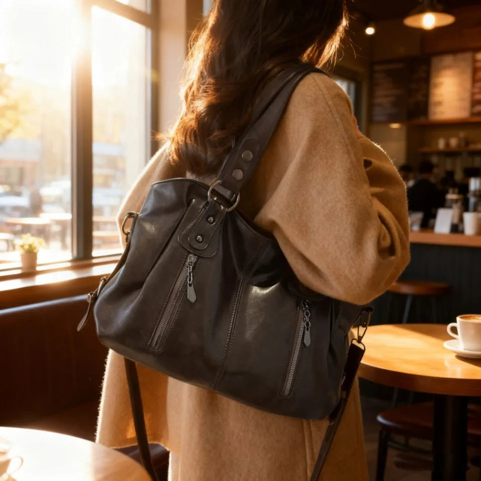 Large Capacity Shoulder Bag | Stylish PU Leather Tote for Women