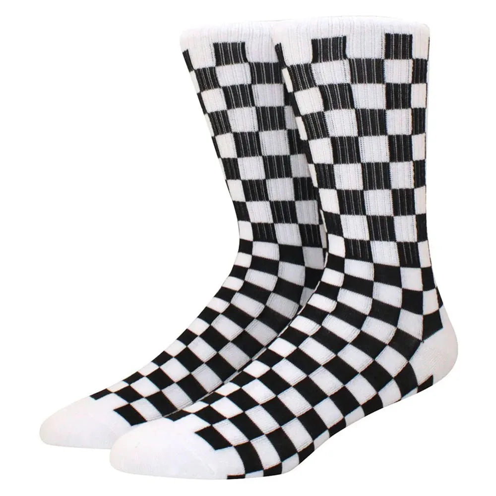 Men's Checkerboard Hip Hop Socks | Trendy Street Sports Accessories