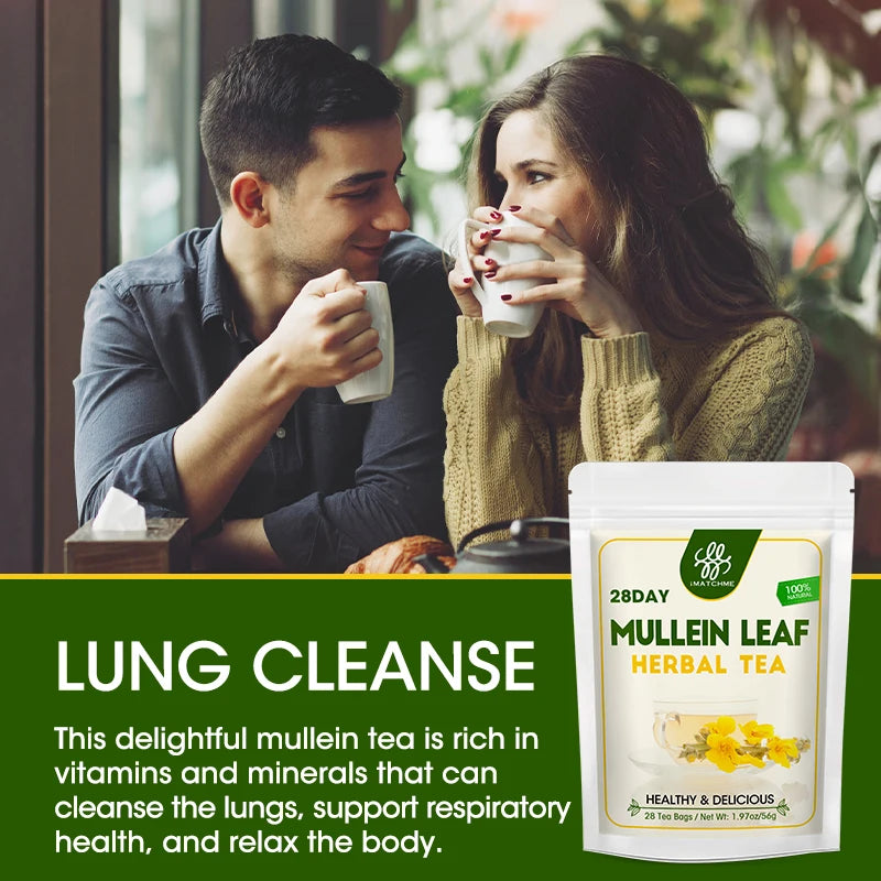 Caffeine Free Mullein Leaf Tea Bags | Lung and Respiratory Support