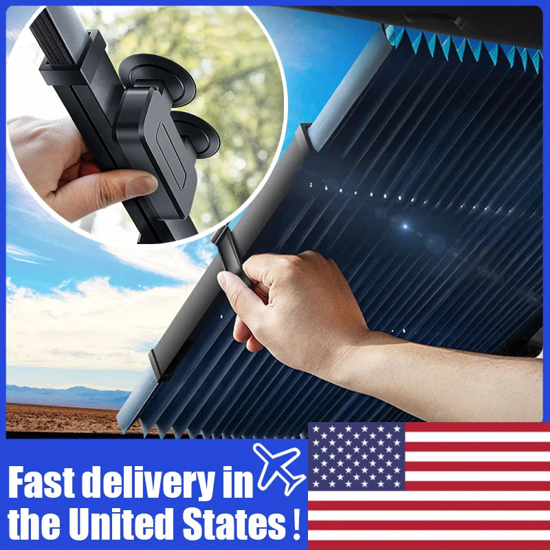 Retractable Car Windshield Curtains | UV Protective Sunshade