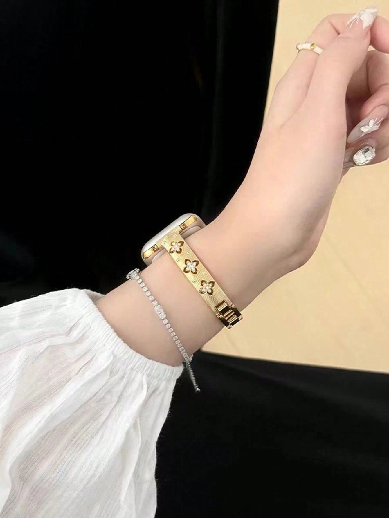 Elegant Gold Stainless Steel Bracelet | Stylish Watch Band Compatible