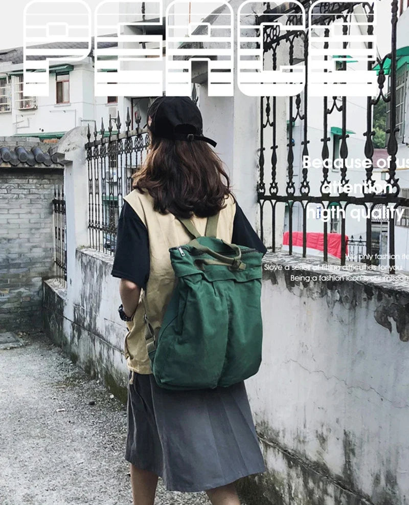 Large Capacity Retro Canvas Backpack for Women | Stylish School Bag