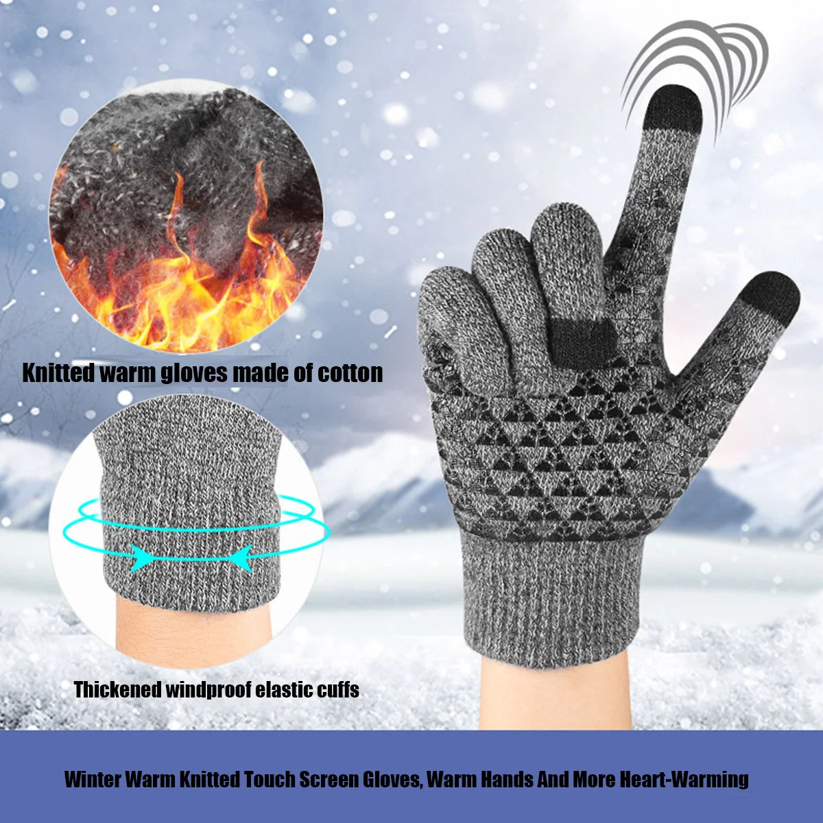 Thickened Velvet Touch Screen Winter Gloves | Unisex Warm Knitted