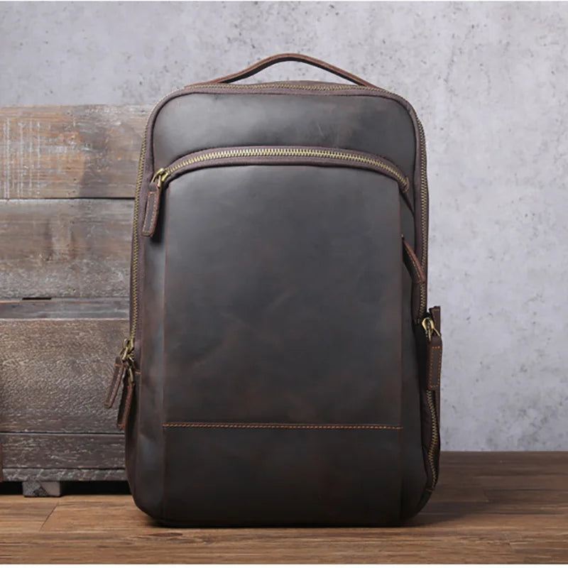 Vintage Genuine Leather Backpack for Men | Stylish Daily Rucksack