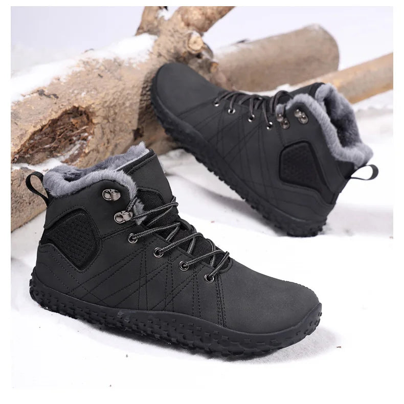 Winter Snow Boots for Men Women Warm Fur Lined Ankle Trekking Shoes Anti Slip Outdoor Boots