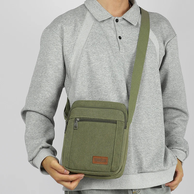 Bolsos de Hombro Cruzados de Lona Duradera para Hombres | Estilo Vintage