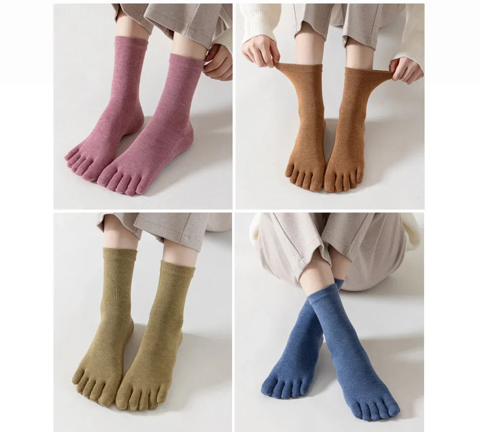 Compression Yoga Five Finger Socks for Women | Non-Slip Fitness Gear