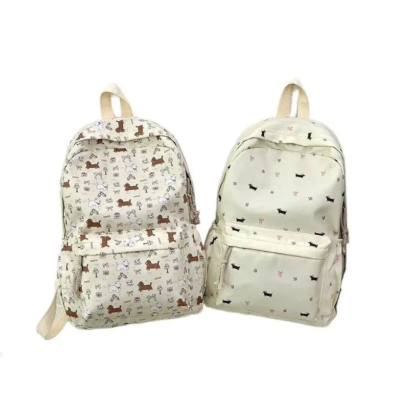 Cute Dachshund Print College Backpack | Stylish and Spacious Design